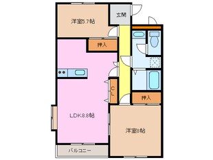 高茶屋駅 徒歩19分 2階の物件間取画像